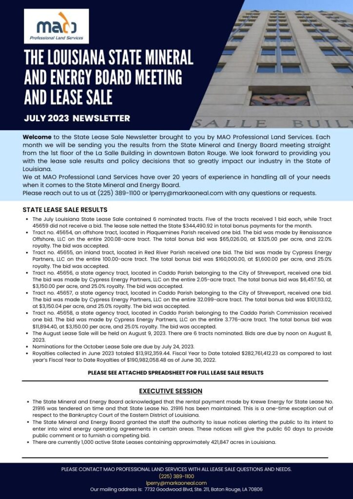 JULY 2023 NEWSLETTER